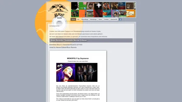 Website Screenshot: Tonstudio Werner buzo-records - Home Buzo Records - Date: 2023-06-14 10:39:12