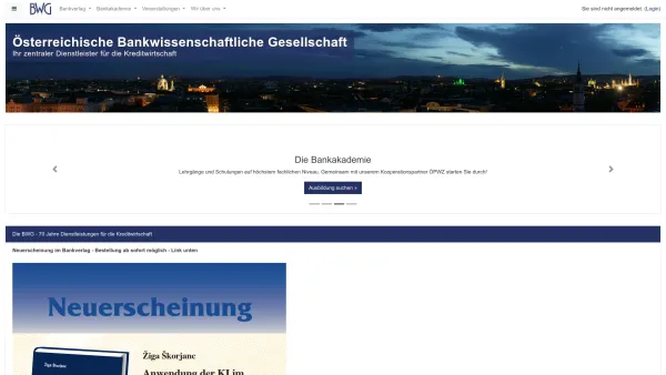 Website Screenshot: Österreichische Bankwissenschaftliche Gesellschaft - Österreichische Bankwissenschaftliche Gesellschaft - Date: 2023-06-22 15:00:13
