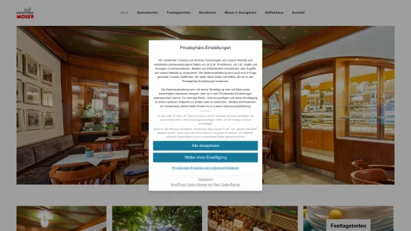 Website Screenshot: Cafe Konditorei Moser - Café Konditorei Moser Spittal an der Drau - Date: 2023-06-15 16:02:34