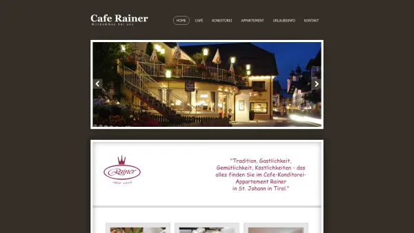 Website Screenshot: Cafe Rainer St.Johann Tirol Guten Tag - Home - Date: 2023-06-22 15:00:13