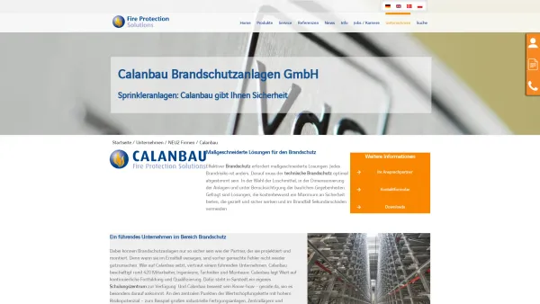 Website Screenshot: Calanbau Brandschutz Austria GmbH. - Calanbau – Fire Protection Solutions Brandschutz und Feuerschutz - Date: 2023-06-15 16:02:34