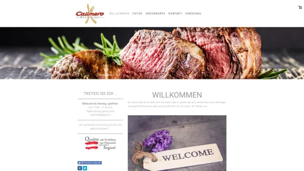 Website Screenshot: Josefine Calimero Kinderboutique Innsbruck - CALIMERO Restaurant - Calimero Restaurant - Date: 2023-06-14 10:47:16