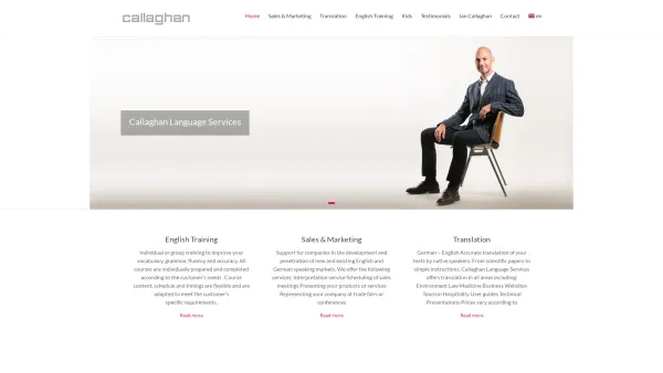 Website Screenshot: Callaghan Language Services - Home - Callaghan - Date: 2023-06-22 12:13:17