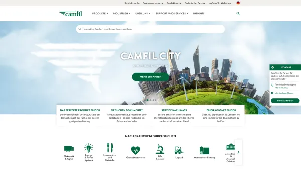 Website Screenshot: Mecke Klima Camfil Farr - Camfil Clean Air Solutions | Camfil - Date: 2023-06-14 10:47:16