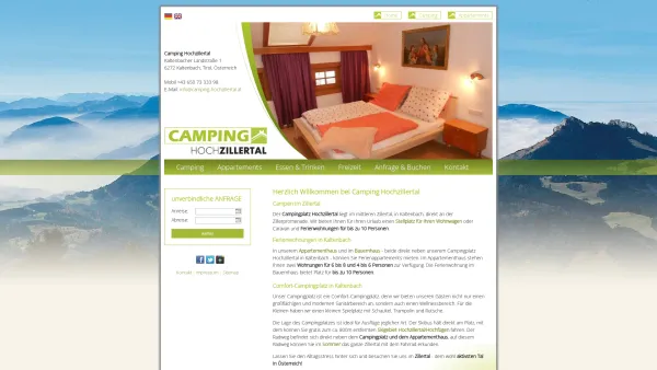 Website Screenshot: camping Hochzillertal - Camping Hochzillertal | Kaltenbach im Zillertal - Date: 2023-06-22 12:13:17