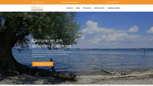 Website Screenshot: Mexico - Camping am Bodensee - Camping Mexico : Campieren am Bodensee, Campin & Bistro am Bregenz, Vorarlberg, Österreich - Date: 2023-06-22 12:13:17