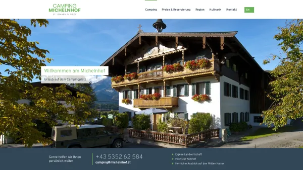 Website Screenshot: SONNENCAMPING MICHELNHOF Österreich St.Johann Tirol - Camping Michelnhof - Date: 2023-06-22 12:13:17