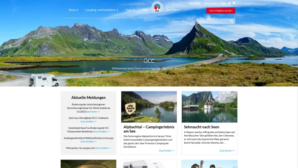 Website Screenshot: Österreichischer Camping Club - Österreichischer Camping Club | Camping Info Österreich | ÖCC - Date: 2023-06-15 16:02:34