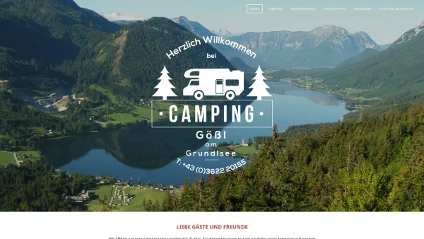 Website Screenshot: Camping Gössl am Grundlsee Salzkammergut - Camping Gößl - am Grundlsee - Ferien am steirischen Meer - Date: 2023-06-22 12:13:17