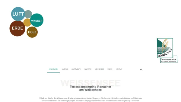 Website Screenshot: Familiencamping Ronacher - Camping Ronacher – Terrassencamping am Weissensee - Date: 2023-06-22 12:13:17