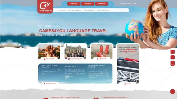 Website Screenshot: Camps4you David Anderl - Camps4you Language Travel - Top Quality since 2003 - Date: 2023-06-22 12:13:17