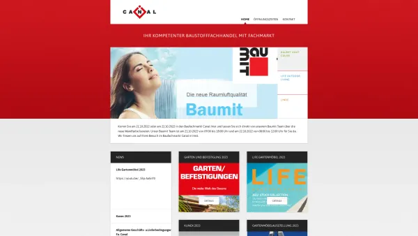 Website Screenshot: Ludwig Canal\\'s Kinder, Baustoffwerke Imst, GmbH & Co KG - Canalbau. Ihr kompetenter Baustofffachhandel in Tirol - Date: 2023-06-22 12:13:17