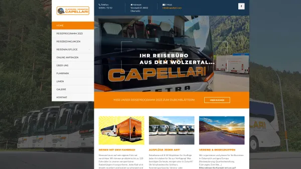 Website Screenshot: Busreisen Capellari GmbH - Home - Capellari Busreisen - Date: 2023-06-22 15:13:17