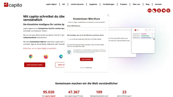 Website Screenshot: CFS Consulting, Franchise & Sales GmbH - capito - Steigere deine Reichweite mit leicht verständlichen Texten - Date: 2023-06-26 10:26:11