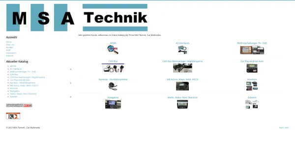 Website Screenshot: MSA-Technik Car-Multimedia - Willkommen bei MSA Technik Car-Multimedia - Date: 2023-06-22 15:13:17