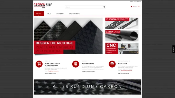 Website Screenshot: Modern Material Solutions GmbH - carbon-shop.at | CFK Produkte, Carbonrohre, Carbon Platten - Date: 2023-06-14 10:38:07