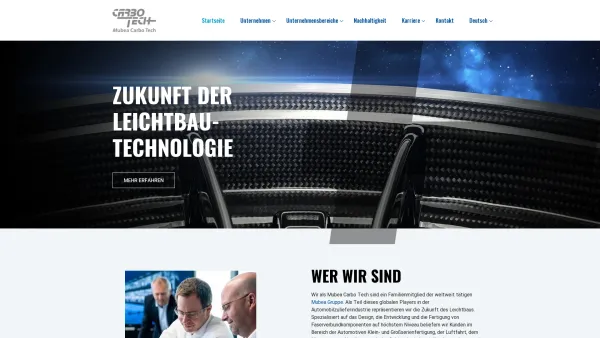 Website Screenshot: Mubea Carbo Tech GmbH - Mubea Carbo Tech – Leichtbaupioniere der ersten Stunde - Date: 2023-06-22 15:13:17