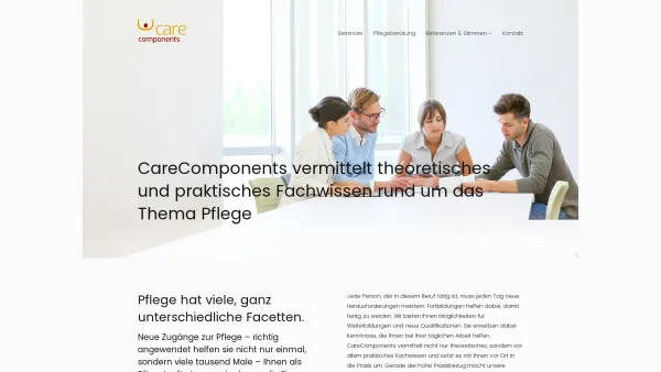 Website Screenshot: CareComponents e.U. - Care Components: Willkommen - Date: 2023-06-22 15:10:44