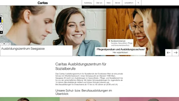 Website Screenshot: Caritas-Ausbildungszentrum - Bildung, die hilft: Caritas Wien Seegasse - Date: 2023-06-22 15:10:44