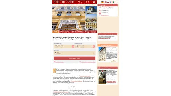 Website Screenshot: Carlton Opera Hotel Wien - Hotel Wien - Carlton Opera Wien Hotel - Date: 2023-06-14 10:47:16