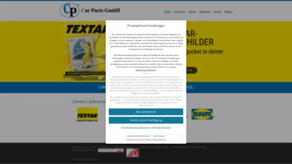 Website Screenshot: Car Parts Handels GmbH Die neue Kompetenz- - Car Parts GmbH - Date: 2023-06-22 15:10:44