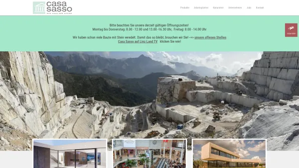 Website Screenshot: Casa Sasso Steinmetz GmbH - Casa Sasso - Spezialist für Naturstein, Granit, Travertin - Date: 2023-06-15 16:02:34