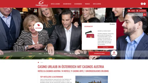 Website Screenshot: HOTELS & CASINOS AUSTRIA - Casino-Urlaub Österreich - Hotels & Casinos Austria - Date: 2023-06-26 10:26:11