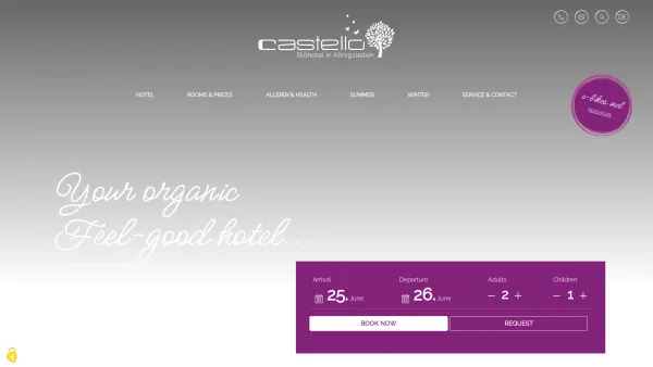 Website Screenshot: Castello Königsleiten - Biohotel Castello in the Almdorf Königsleiten - Date: 2023-06-22 12:13:18