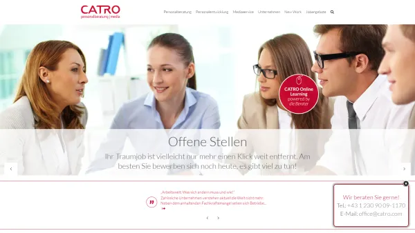 Website Screenshot: CATRO Personalsuche und -auswahl - Home – Catro - Date: 2023-06-22 12:13:18