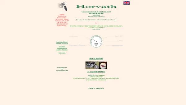 Website Screenshot: Ing. Hans Horvath und Sonja Horvath Gesellschaft bürgerlichen Royal Enfield C.C.Horvath Generalimporteur Österreich - Royal Enfield C.C.Horvath Österreich - Date: 2023-06-22 12:13:18