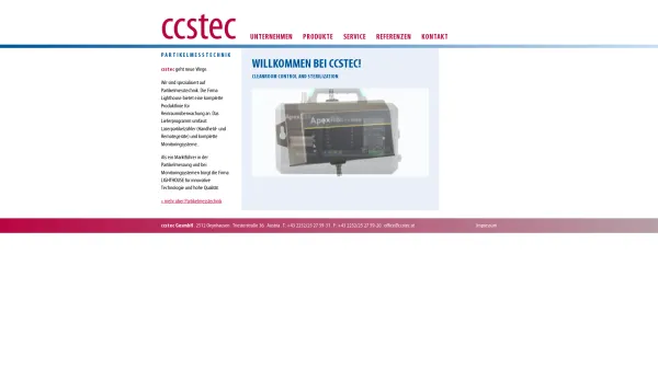 Website Screenshot: Ccstec Reinraumtechnik / Partikelzähler / Kalibrierung - Reinraumtechnik / Partikelzähler / Kalibrierung - Ccstec Österreich - Date: 2023-06-15 16:02:34