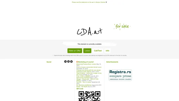 Website Screenshot: CDA Verlags und Handelsgesellschaft Domaregistriert - CDA.at | Jingly domain name for sale - Date: 2023-06-22 12:13:18