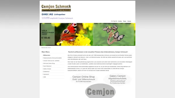 Website Screenshot: Schmuckgeschäft Galery Cemjon - Willkommen - Date: 2023-06-14 10:39:15