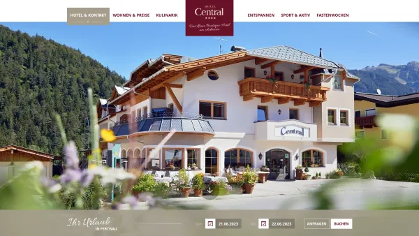 Website Screenshot: Appartements Central Pertisau am Achensee - GRIASS EICH im Boutique Hotel Central - Date: 2023-06-22 15:00:13