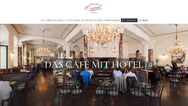 Website Screenshot: Hotel Central**** Innsbruck/Tirol. Das ideale Hotel für Urlaubs und Geschäftsreisen in unmittelbarer Nähe zur Innsbrucker Altstadt - HOME - Hotel Café Central Innsbruck - Date: 2023-06-22 15:00:13