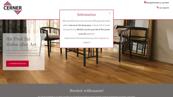 Website Screenshot: Cerner GesmbH - CERNER - Ihr Ansprechpartner für Böden in 1140 Wien - Date: 2023-06-26 10:26:11