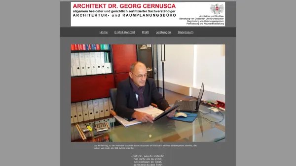 Website Screenshot: Dipl-Ing.Dr. Georg Architekt Dr. Georg Cernusca - Dr. Georg Cernusca Axams Home - Date: 2023-06-22 15:00:13