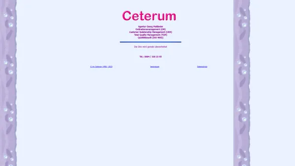 Website Screenshot: Ceterum Werbung Marketing Web-Design - Ceterum - Werbung Marketing Web-Design - Date: 2023-06-22 15:00:13