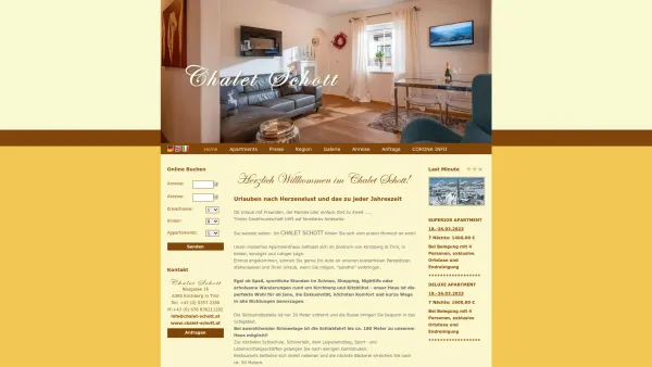 Website Screenshot: Chalet Schott! - Startseite - Chalet Schott - Kirchberg in Tirol - Date: 2023-06-14 10:39:15