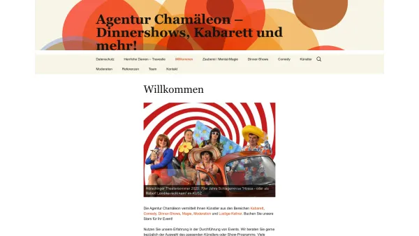 Website Screenshot: Chamäleon Varietétheater - Agentur Chamäleon - Kabarett, Dinner-Shows, Lustige Kellner und mehr! - Date: 2023-06-22 15:00:13