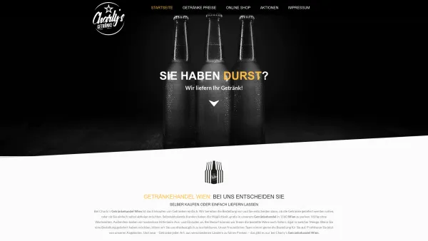 Website Screenshot: CHARLY`S GETRÄNKEMARKT 2 x in Wien - Getränkehandel Wien » Charlys Getränke - Date: 2023-06-15 16:02:34