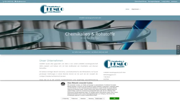 Website Screenshot: Chemro Handelsgesellschaft mbH - CHEMRO Handelsgesellschaft mbH | Chemikalien und Rohstoffhandel - Date: 2023-06-22 12:13:18