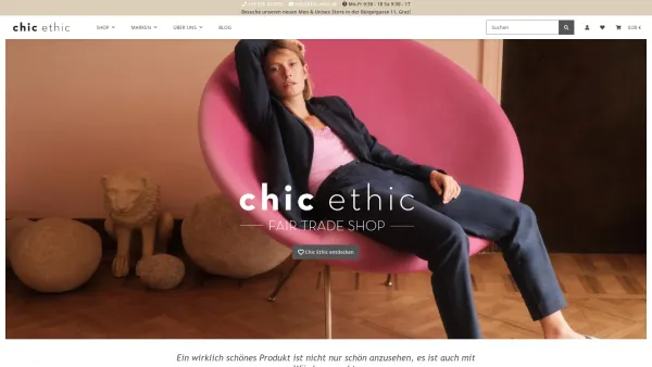 Website Screenshot: Chic Ethic Fair Trade Shop - Chic Ethic - Fair Trade Shop | Nachhaltige bio-faire Mode - Date: 2023-06-14 10:39:15