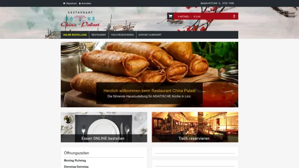Website Screenshot: CHINA-PALAST Jiangping BESTELL HOTLINE0732 76 88DAS BESTE CHINARESTAURANT LINZ - Home | China Palast Linz Restaurant - Date: 2023-06-14 10:47:16