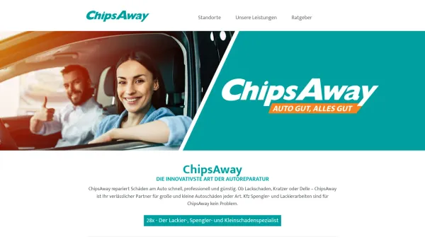 Website Screenshot: Chipsaway Wir Lackieren den Kratzer nicht das Auto - ChipsAway - Kfz Lackiererei/Spenglerei - innovativ, schnell, günstig - Date: 2023-06-15 16:02:34