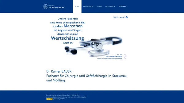 Website Screenshot: Dr. Rainer Bauer - Chirurgie Mödling Stockerau - Dr. Rainer Bauer - Date: 2023-06-26 10:26:11