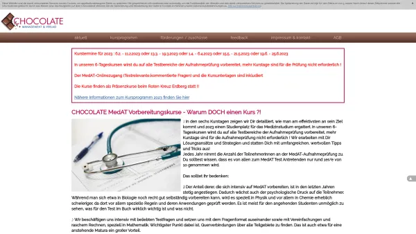 Website Screenshot: Chocolate - MedAT 2022 von Chocolate zum Medizinstudium - Date: 2023-06-22 12:13:18