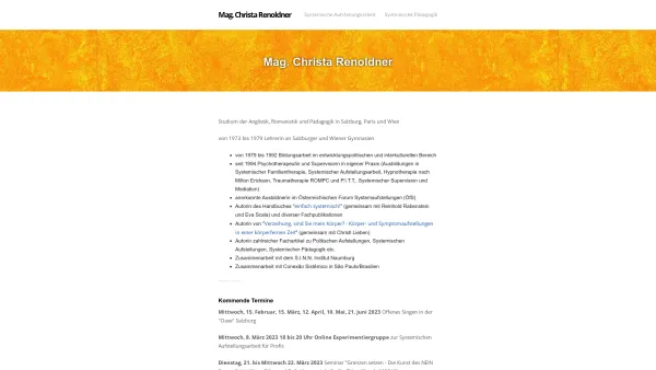 Website Screenshot: Christa Renoldner Systemische Pädagogik Psychotherapie Supervision - Mag. Christa Renoldner | Mag. Christa Renoldner - Date: 2023-06-14 10:39:15