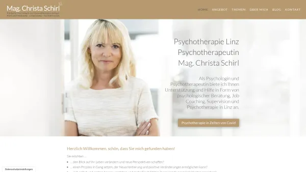 Website Screenshot: Mag. Christa Schirl Praxis für Psychologie, Coaching und Psychotherapie Linz - Psychotherapie Linz - Psychologin Mag. Christa Schirl - Date: 2023-06-22 12:13:18