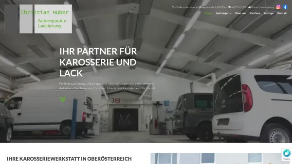 Website Screenshot: Christian Huber Karosseriefachbetrieb GmbH Unfallreparatur und Lackierung aller Fahrzeugtypen - Karosseriewerkstatt Oberösterreich - Date: 2023-06-22 12:13:18